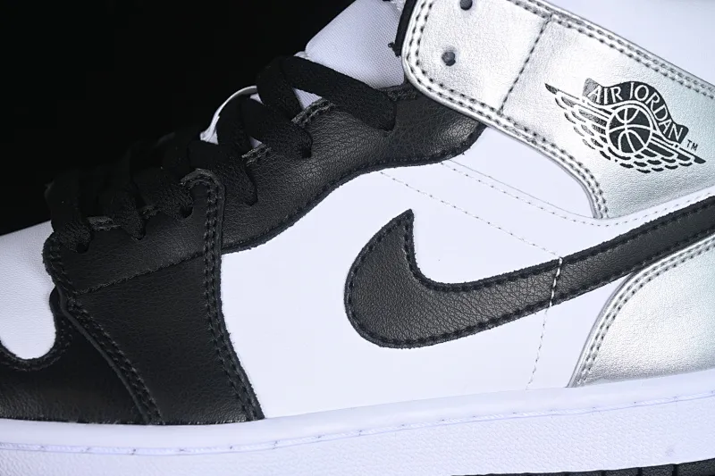 All categories Air Jordan Jordan series basketball shoes Air Jordan 1 Mid Air Jordan 1 Mid AJ1 Joe 1 black and white silver mid-top cultural and casual sneakers DQ8423-103